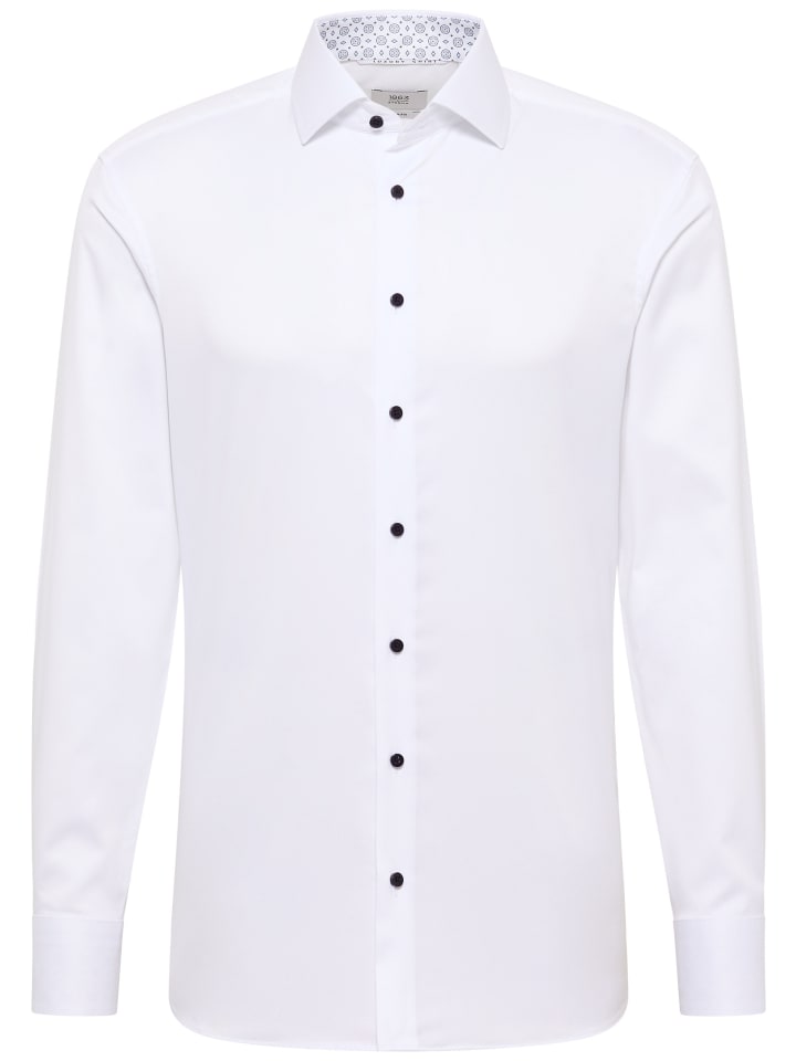 Eterna Приталенная рубашка белого цвета
Eterna Приталенная рубашка белого цвета