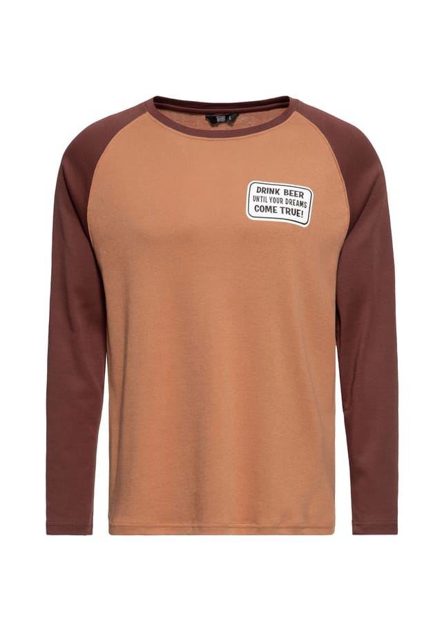 Рубашка с длинными рукавами реглан звон-звон-звон King Kerosin, цвет latte macchiato 
Рубашка с длинными рукавами реглан звон-звон-звон King Kerosin, цвет latte macchiato