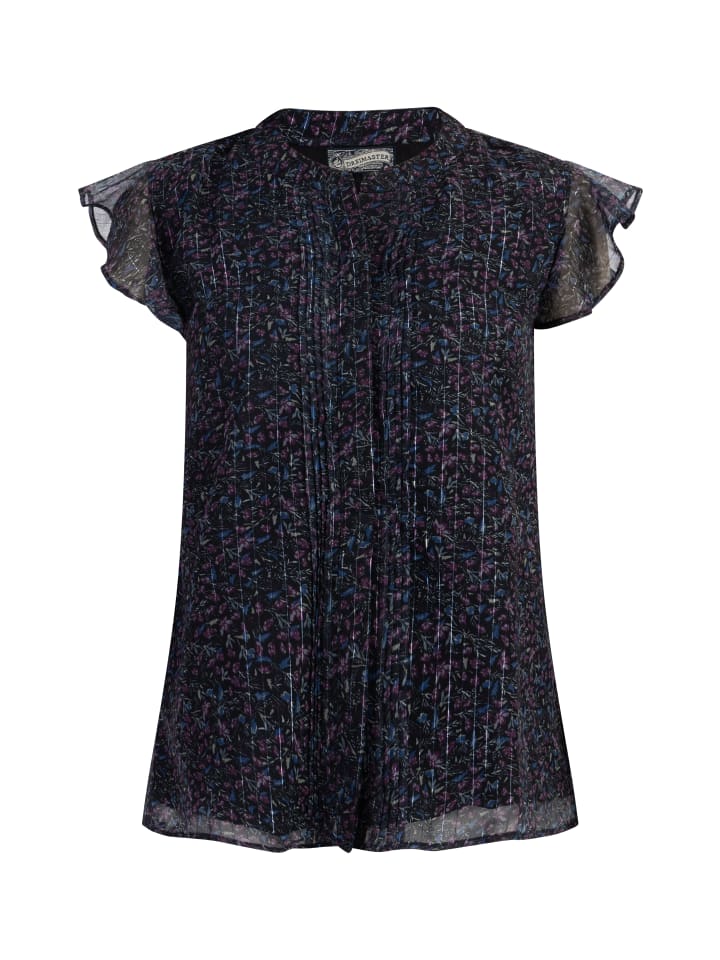 Женская блузка-рубашка с воланами на рукавах с черным цветочным принтом DreiMaster Vintage
Женская блузка-рубашка с воланами на рукавах с черным цветочным принтом DreiMaster Vintage