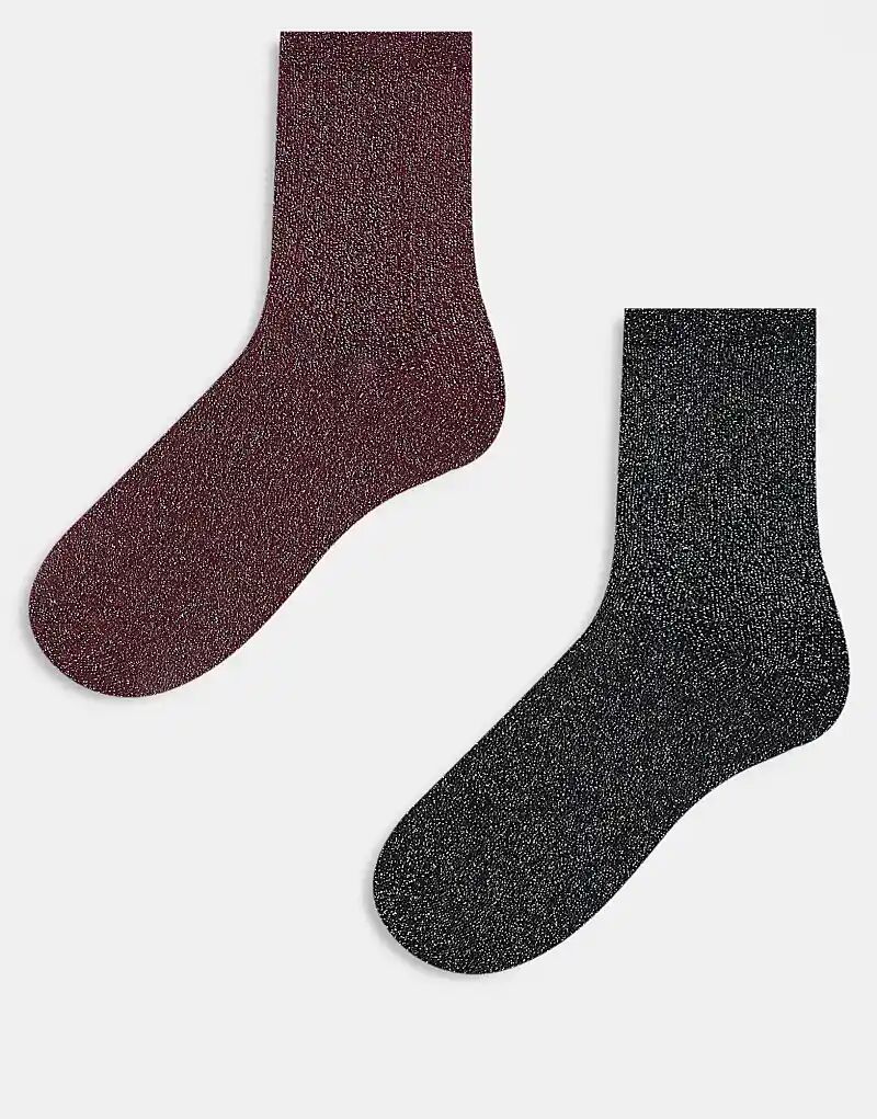 JJXX 2 пары носков с блестками в бордовом цвете
JJXX 2 пары носков с блестками в бордовом цвете
