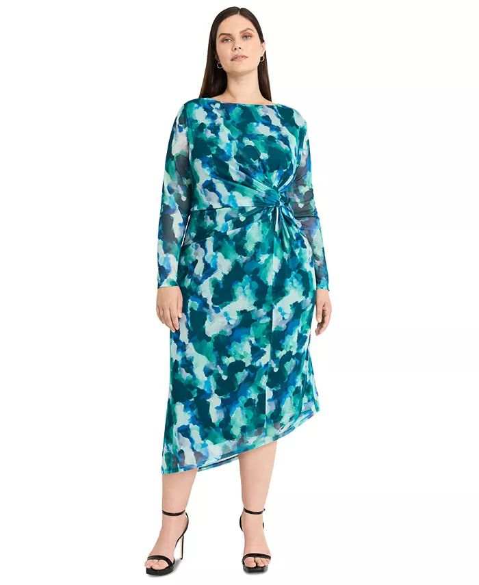 Платье размера плюс с асимметричным подолом и боковыми перекрутами Maggy London, зеленый
Платье размера плюс с асимметричным подолом и боковыми перекрутами Maggy London, зеленый