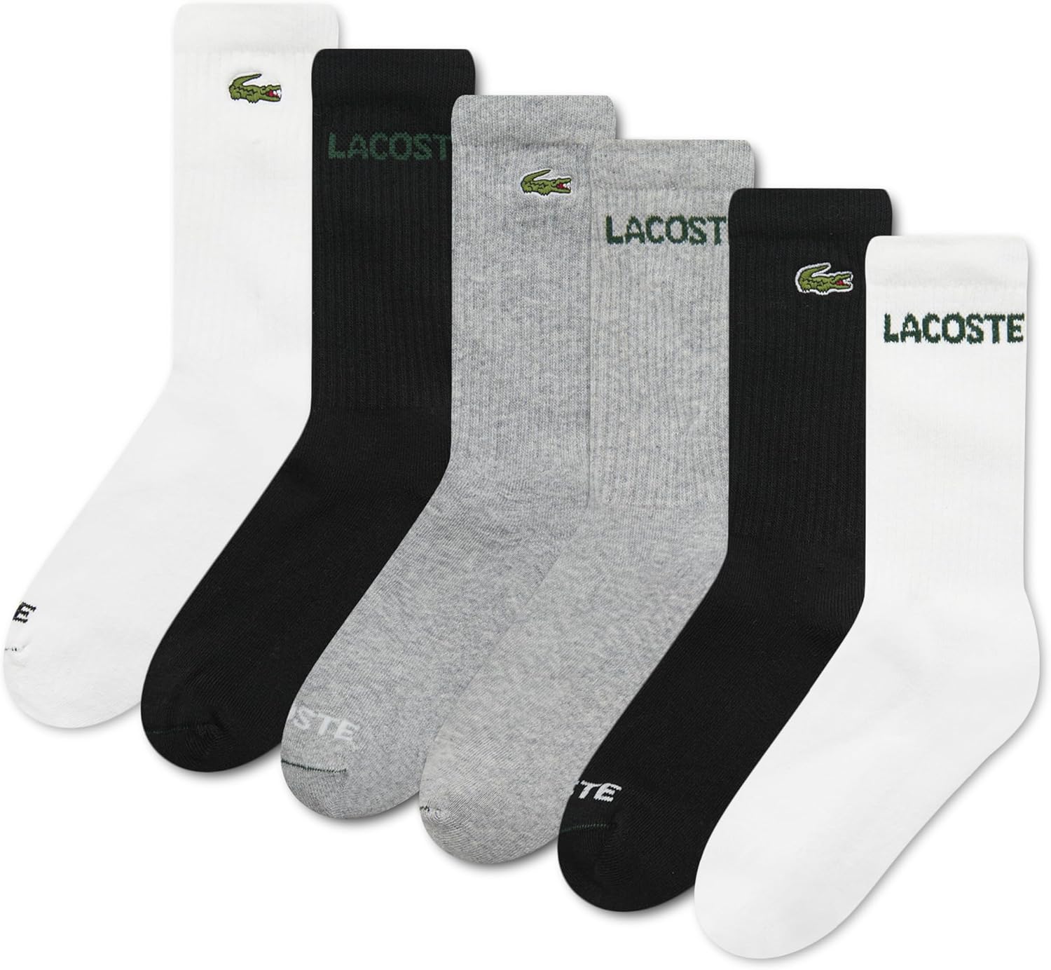 Lacoste мальчики 6-pack повседневные носки, Grey/Crew
Lacoste мальчики 6-pack повседневные носки, Grey/Crew