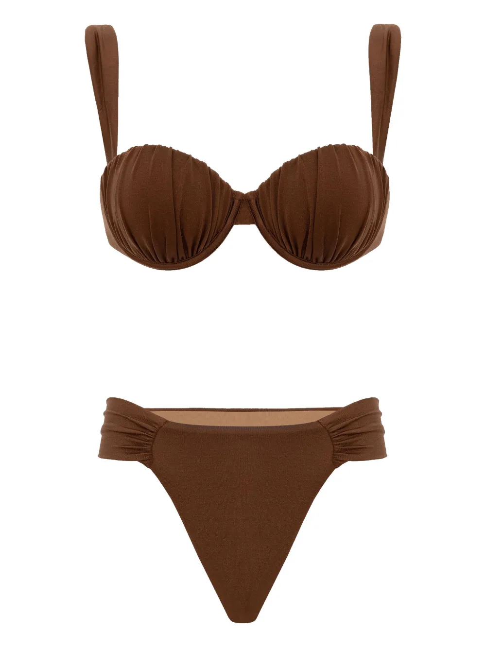 Бикини балконет со сборками Noire Swimwear, коричневый
Бикини балконет со сборками Noire Swimwear, коричневый