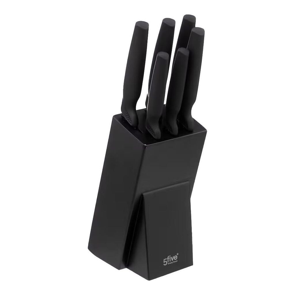 5 пяти персонажей Simply Smart Knife Block, состоящих из 7 предметов, с ножами, дерево, сталь, пластик, черный, 189698 5five Simply Smart
5 пяти персонажей Simply Smart Knife Block, состоящих из 7 предметов, с ножами, дерево, сталь, пластик, черный, 189698 5five Simply Smart