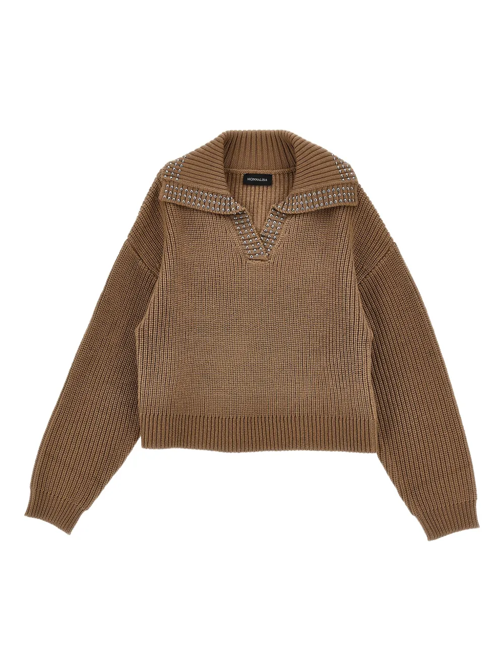 Свитер с V-образным вырезом Monnalisa, коричневый
Свитер с V-образным вырезом Monnalisa, коричневый