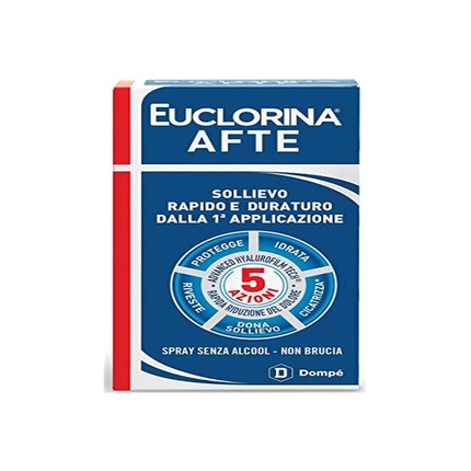 Спрей Dompé Euclorina Aphthae Spray 5 Actions без спирта, не вызывает жжения 15 мл Dompe' Farmaceutici Spa
Спрей Dompé Euclorina Aphthae Spray 5 Actions без спирта, не вызывает жжения 15 мл Dompe' Farmaceutici Spa