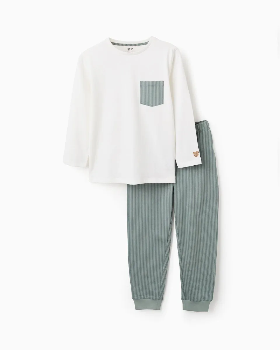 Детская пижама 100% хлопок с карманом и в полоску Zippy, белый
Детская пижама 100% хлопок с карманом и в полоску Zippy, белый