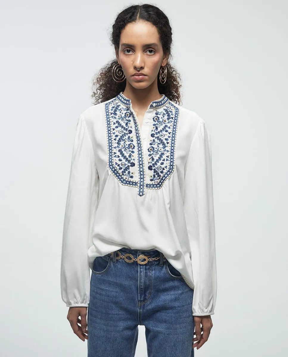 Этническая вышитая блузка Sfera, синий
Этническая вышитая блузка Sfera, синий