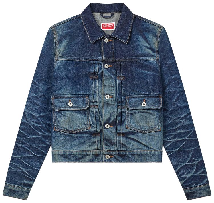 Приталенная плиссированная куртка-тракер Kenzo, синяя
Приталенная плиссированная куртка-тракер Kenzo, синяя