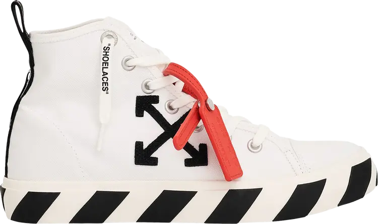 Кроссовки Off-White Vulc Sneaker Mid 'White Black' 2023, белый 
Кроссовки Off-White Vulc Sneaker Mid 'White Black' 2023, белый