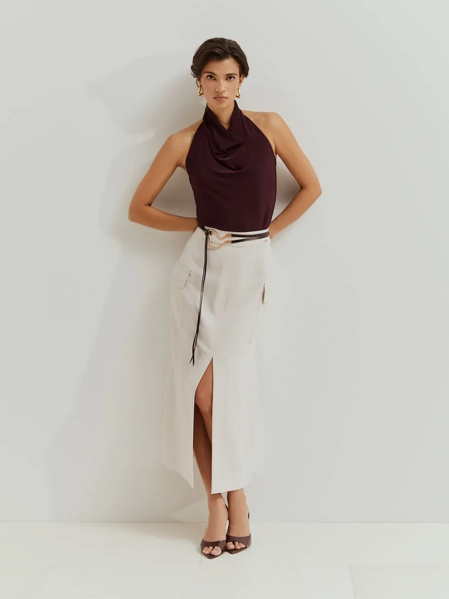 Топ с драпировкой и завязками на шее для женщин Lion of Porches, бордовый
Топ с драпировкой и завязками на шее для женщин Lion of Porches, бордовый