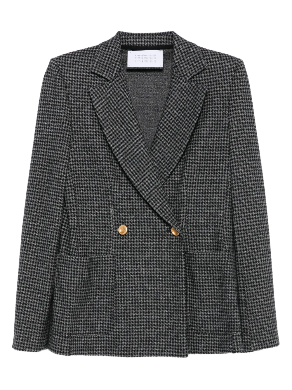 Двубортный блейзер в ломаную клетку Harris Wharf London, серый 
Двубортный блейзер в ломаную клетку Harris Wharf London, серый