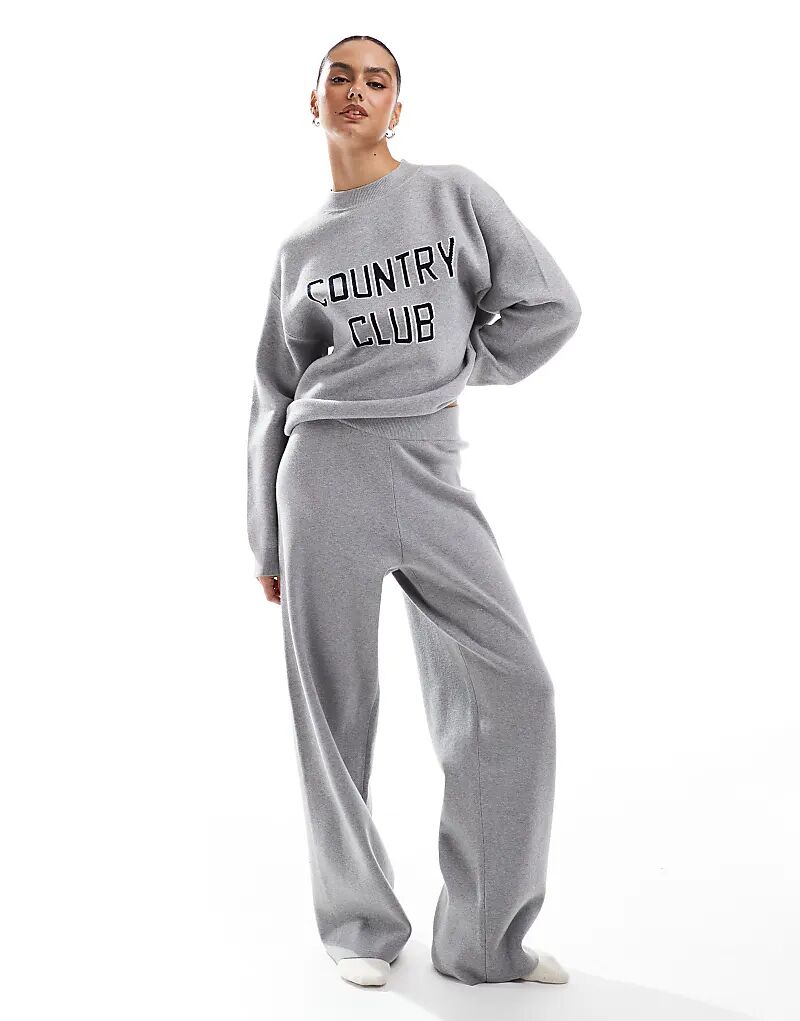 Трикотажные брюки Avery жаккардового плетения серого цвета 4th & Reckless 
Трикотажные брюки Avery жаккардового плетения серого цвета 4th & Reckless