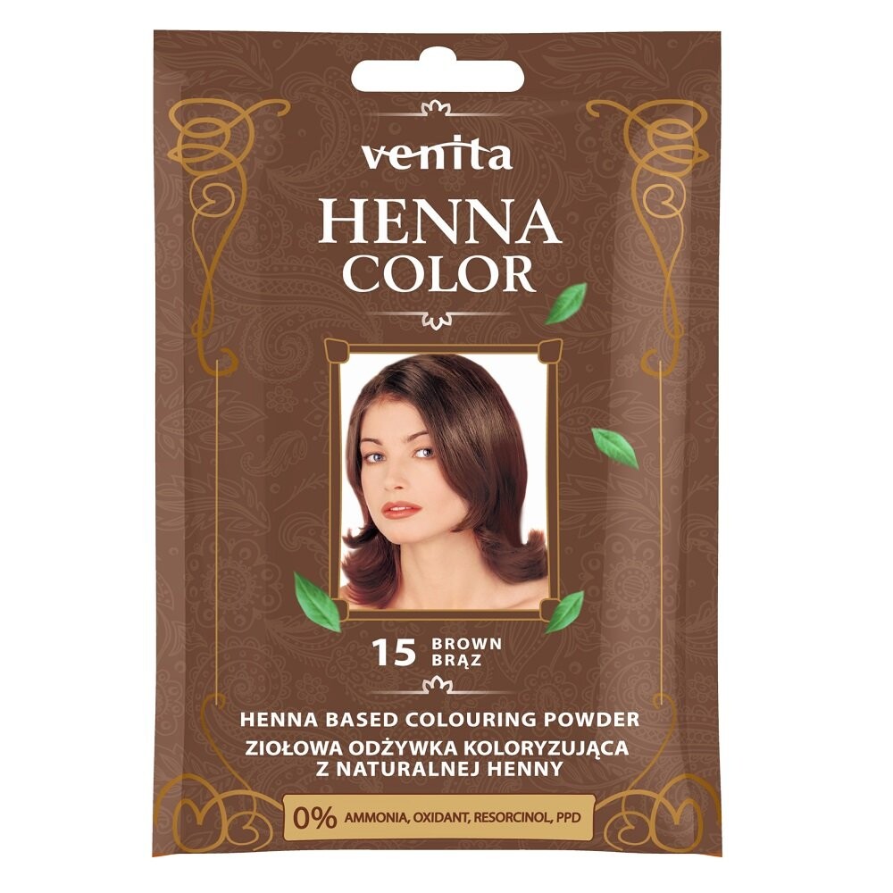 Venita, Henna Color, кондиционер-краситель, саше, 15 коричневый, 30 г
Venita, Henna Color, кондиционер-краситель, саше, 15 коричневый, 30 г
