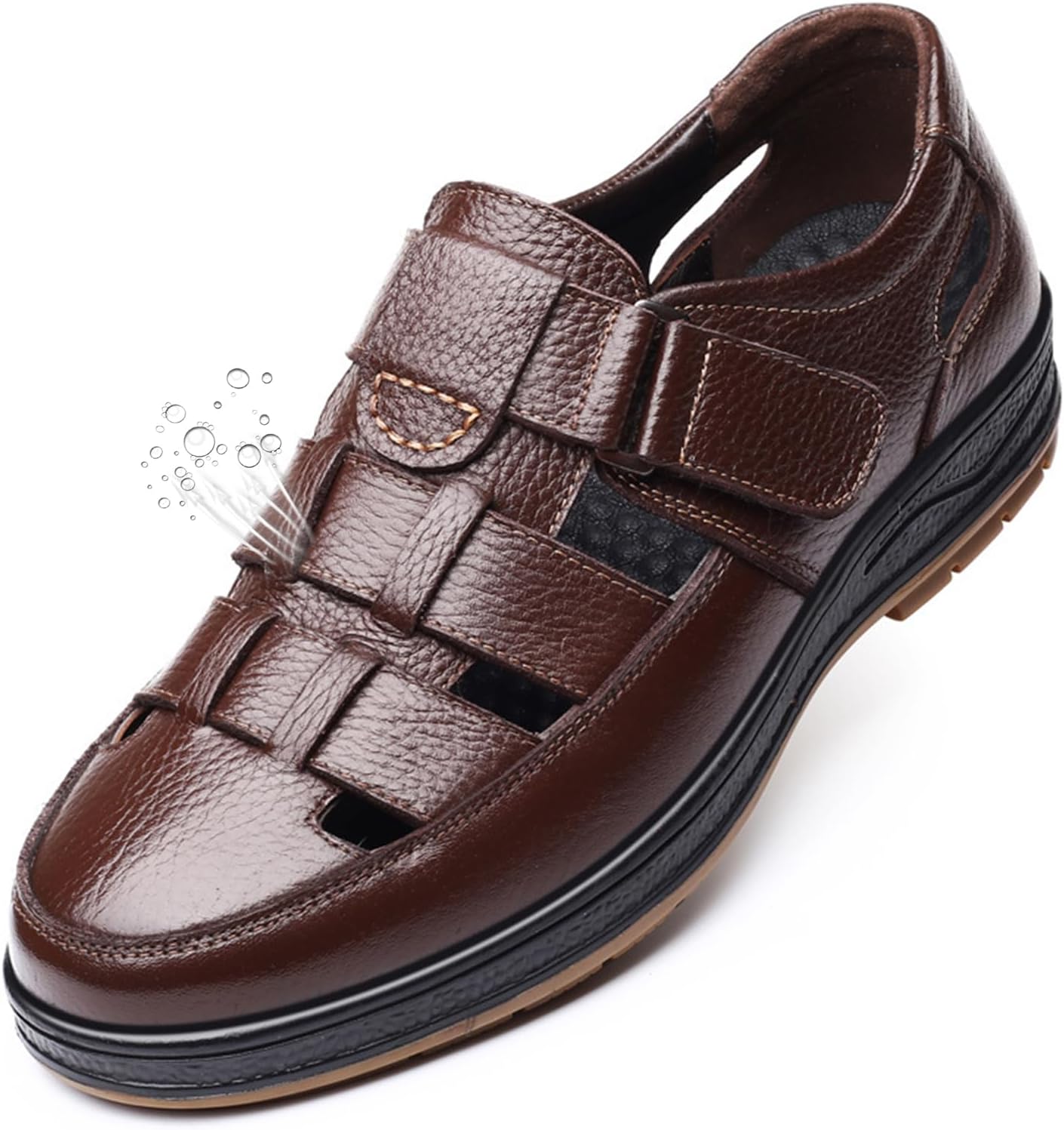 Мужские водонепроницаемые спортивные сандалии bumuam из кожи, походные туфли с регулируемыми ремешками, закрытые водные сандалии, повседневная легкая нескользящая обувь, коричневый
Мужские водонепроницаемые спортивные сандалии bumuam из кожи, походные туфли с регулируемыми ремешками, закрытые водные сандалии, повседневная легкая нескользящая обувь, коричневый