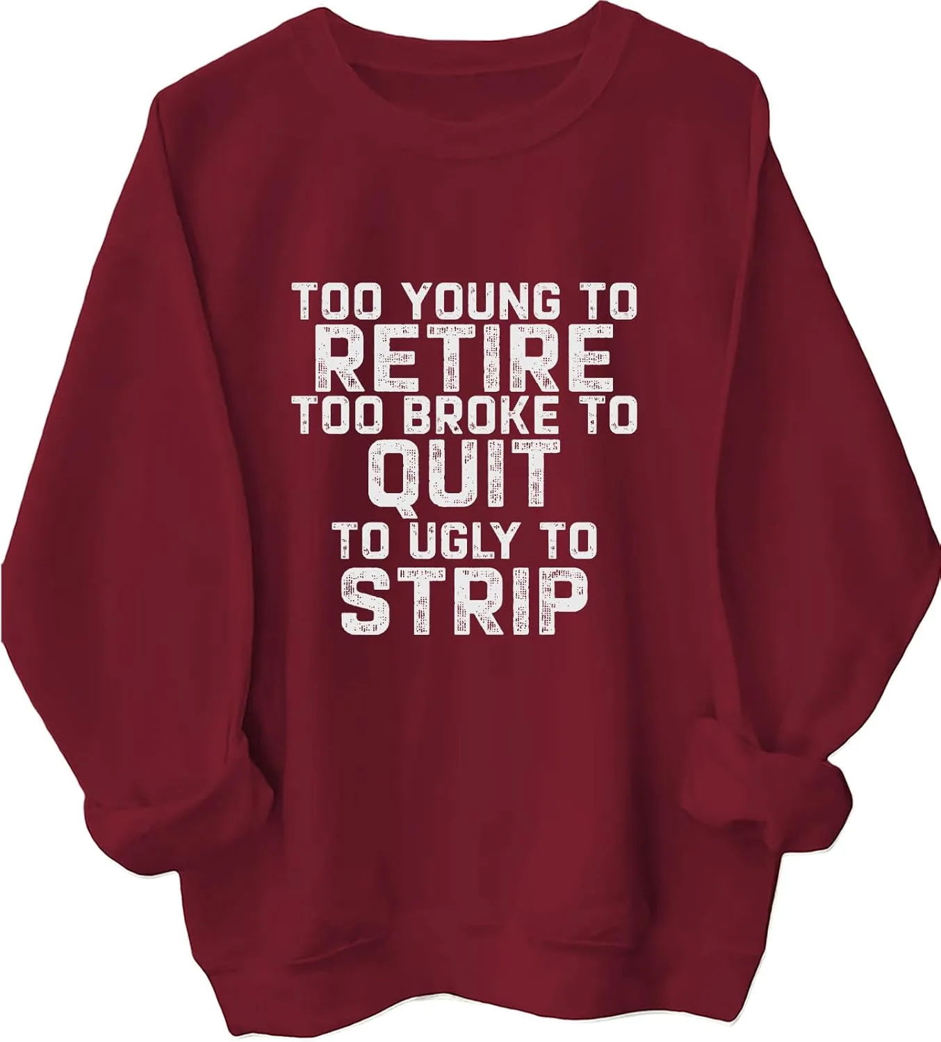 Свитшот с принтом "Too Young to Retire Too Broke to Quit Too Ugly to Strip" Batclock
Свитшот с принтом "Too Young to Retire Too Broke to Quit Too Ugly to Strip" Batclock