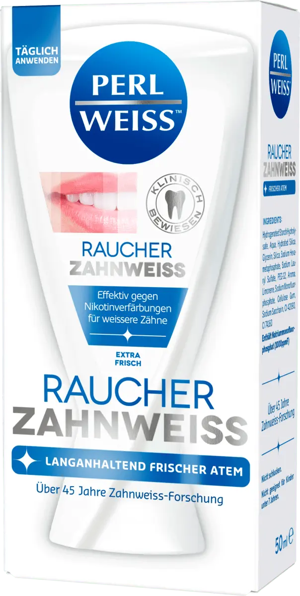 Зубная паста Отбеливающая зубы курильщика 50мл Perlweiss
Зубная паста Отбеливающая зубы курильщика 50мл Perlweiss