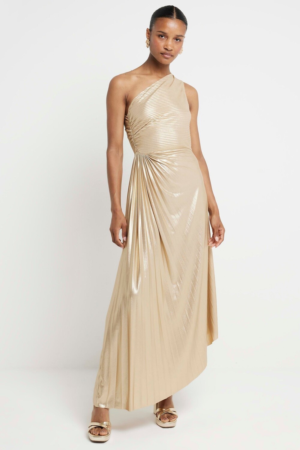 Платье миди с асимметричными складками и разрезом River Island, золотой
Платье миди с асимметричными складками и разрезом River Island, золотой