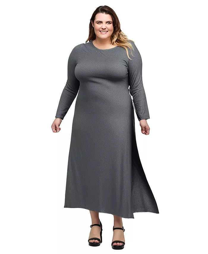 Платье макси больших размеров с длинными рукавами и боковыми разрезами 24seven Comfort Apparel, серый
Платье макси больших размеров с длинными рукавами и боковыми разрезами 24seven Comfort Apparel, серый