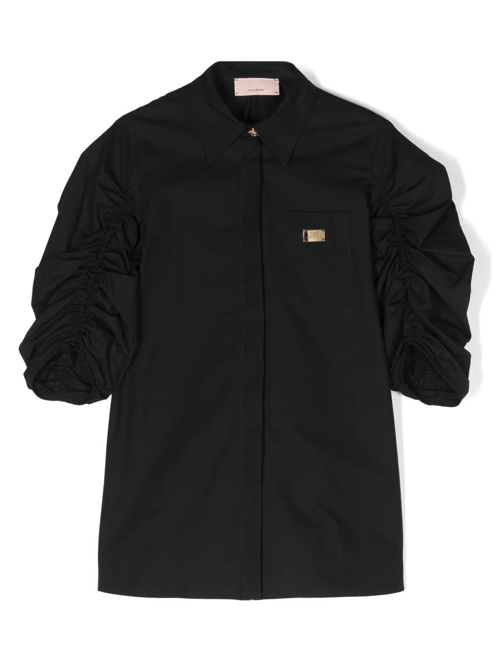 Платье-рубашка со сборками Elisabetta Franchi La Mia Bambina, черный
Платье-рубашка со сборками Elisabetta Franchi La Mia Bambina, черный