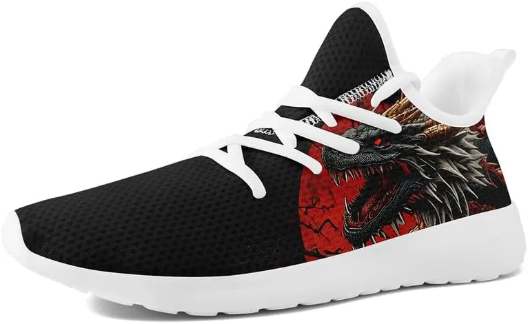 Мужские динамичные кроссовки для бега по дорогам с принтом дракона, легкие прогулочные кроссовки с мифическим дизайном, черные стильные теннисные туфли AWSOLE, белый/черный/красный
Мужские динамичные кроссовки для бега по дорогам с принтом дракона, легкие прогулочные кроссовки с мифическим дизайном, черные стильные теннисные туфли AWSOLE, белый/черный/красный