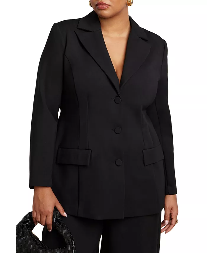 Женский блейзер с идеальной посадкой по талии Eloquii, черный
Женский блейзер с идеальной посадкой по талии Eloquii, черный