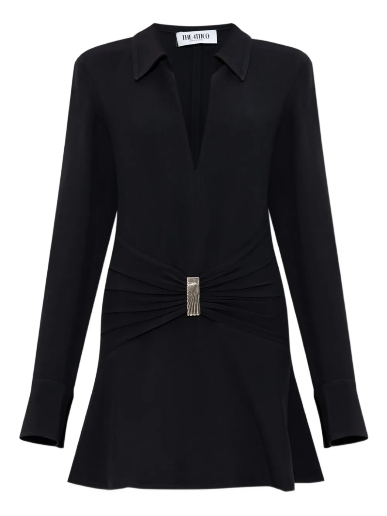 Платье Attico с воротником и сборками The Attico, черный
Платье Attico с воротником и сборками The Attico, черный