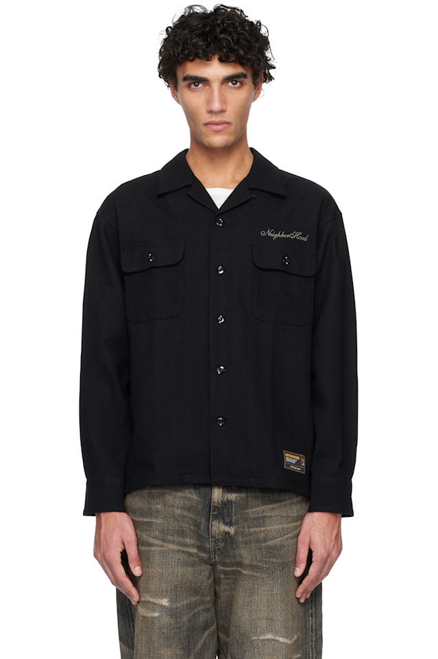 Рубашка с открытым воротником в елочку Neighborhood, черный
Рубашка с открытым воротником в елочку Neighborhood, черный