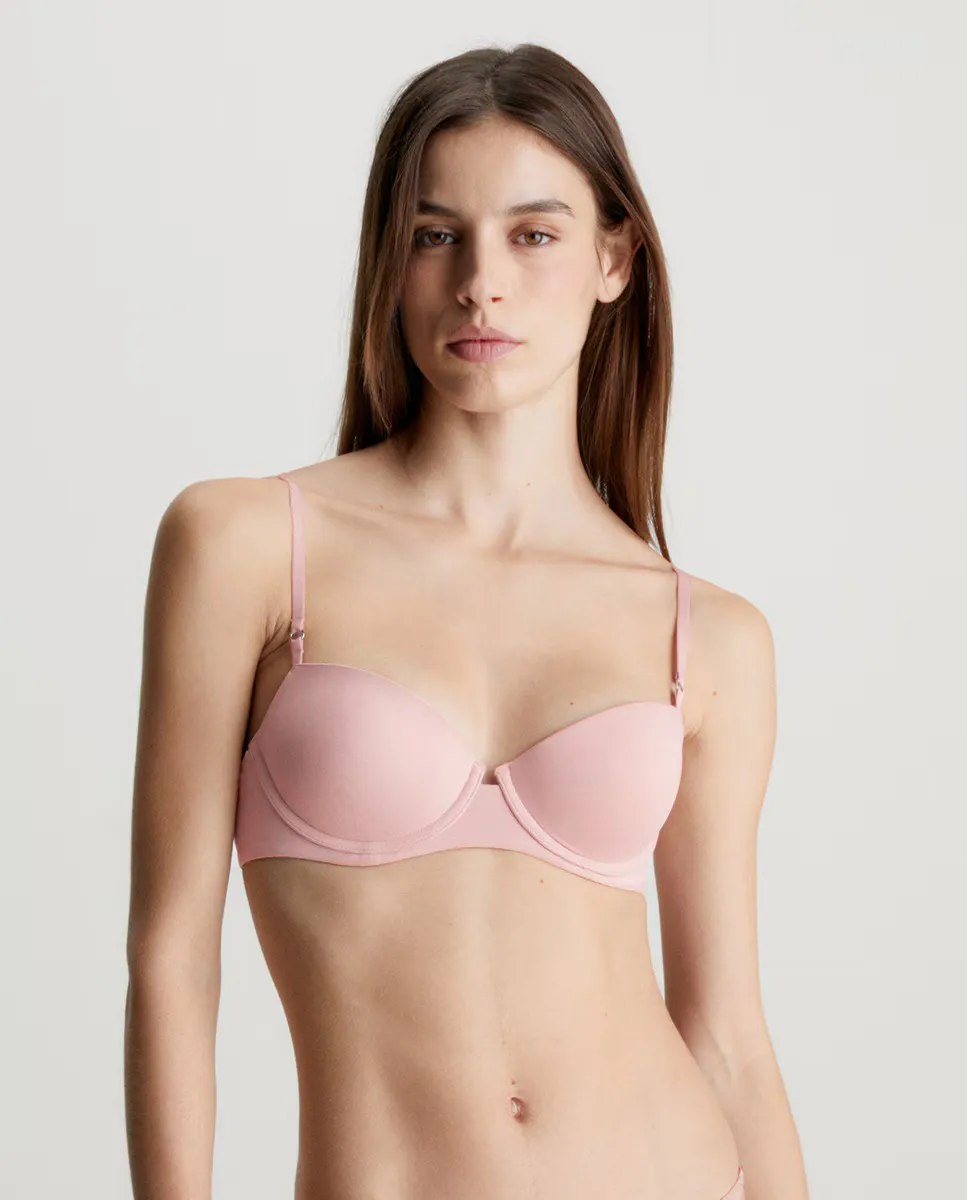 Бюстгальтер-балконет с мягкими чашечками - Минималистский Calvin Klein, розовый 
Бюстгальтер-балконет с мягкими чашечками - Минималистский Calvin Klein, розовый