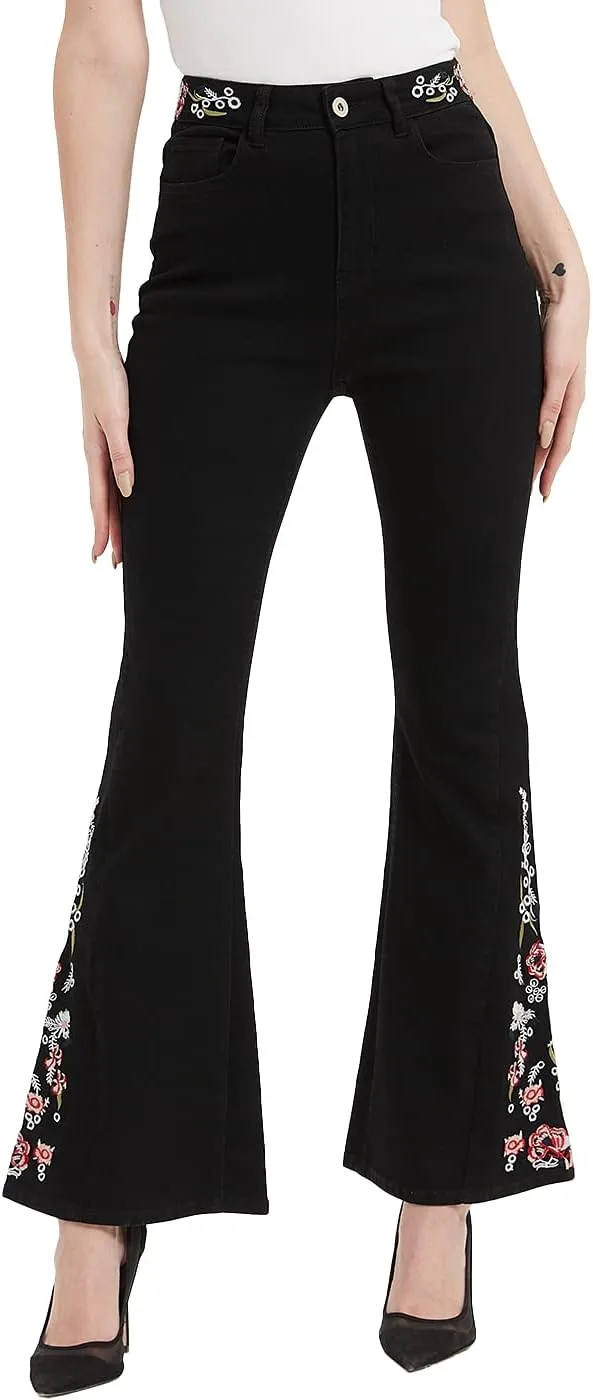 Anna-Kaci женские джинсы с вышивкой ромашками, расклешенные, с бахромой
Anna-Kaci женские джинсы с вышивкой ромашками, расклешенные, с бахромой