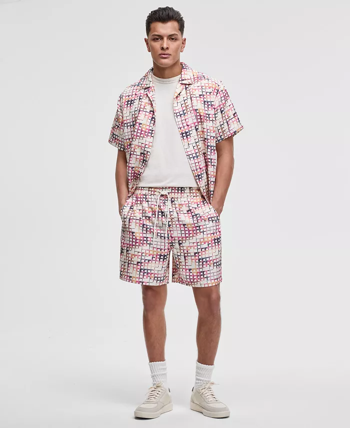 Мужские шорты Relaxed-Fit с геометрическим принтом, длина 16,5 см, из блестящей ткани твил Mode of One, коричневый/бежевый
Мужские шорты Relaxed-Fit с геометрическим принтом, длина 16,5 см, из блестящей ткани твил Mode of One, коричневый/бежевый