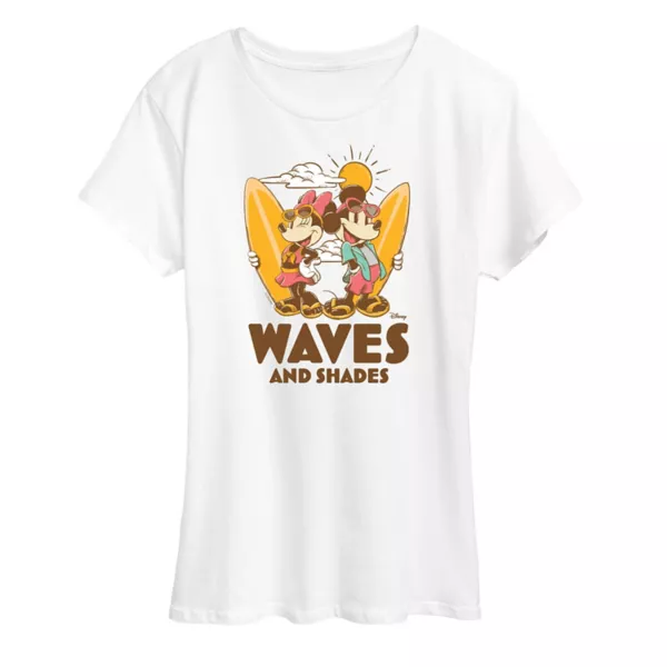 Футболка женская с принтом "Микки и Минни в волнах и очках" Disney, белый
Футболка женская с принтом "Микки и Минни в волнах и очках" Disney, белый