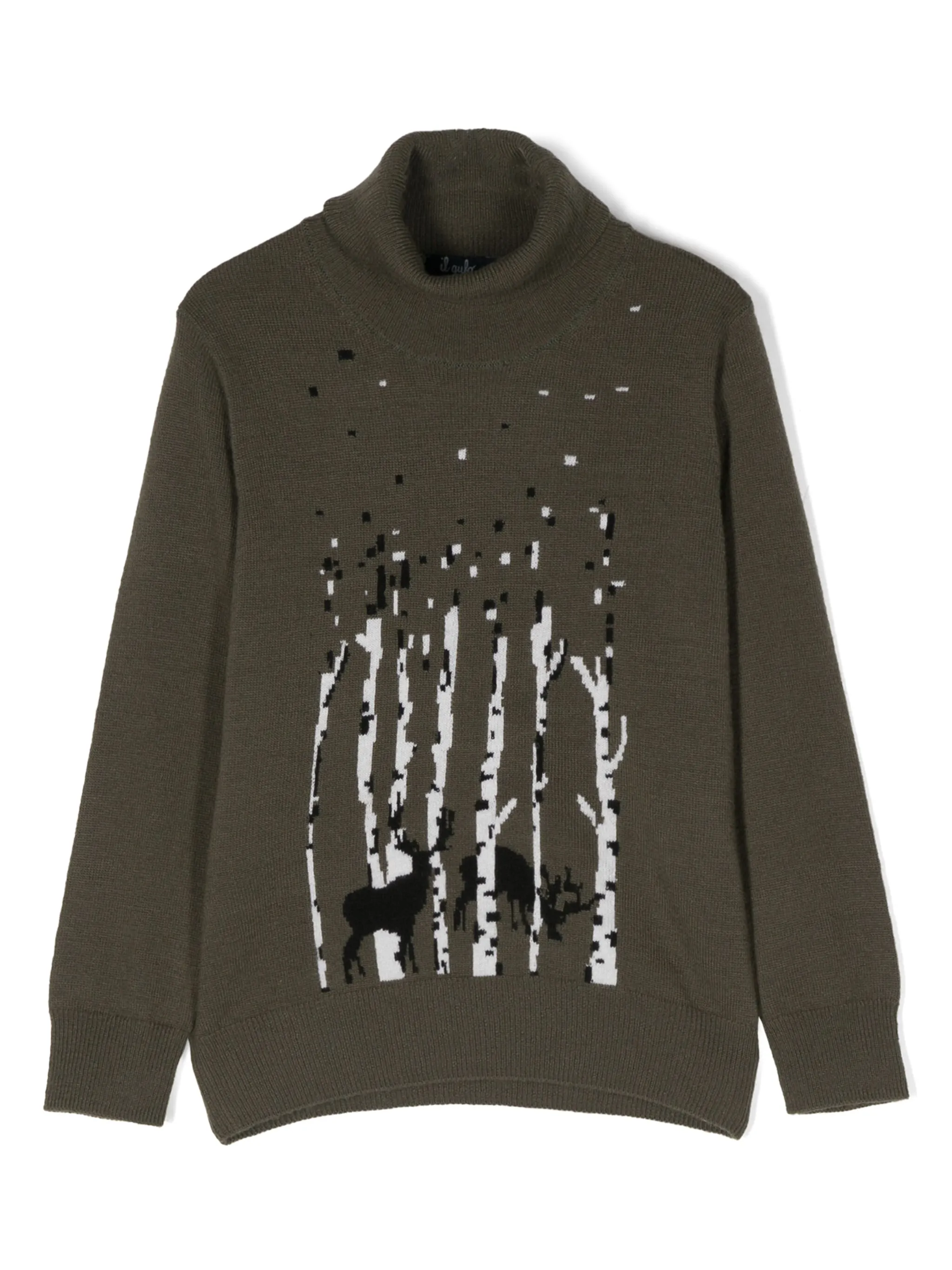 Джемпер из вирджинской шерсти вязки интарсия Il Gufo, зеленый
Джемпер из вирджинской шерсти вязки интарсия Il Gufo, зеленый