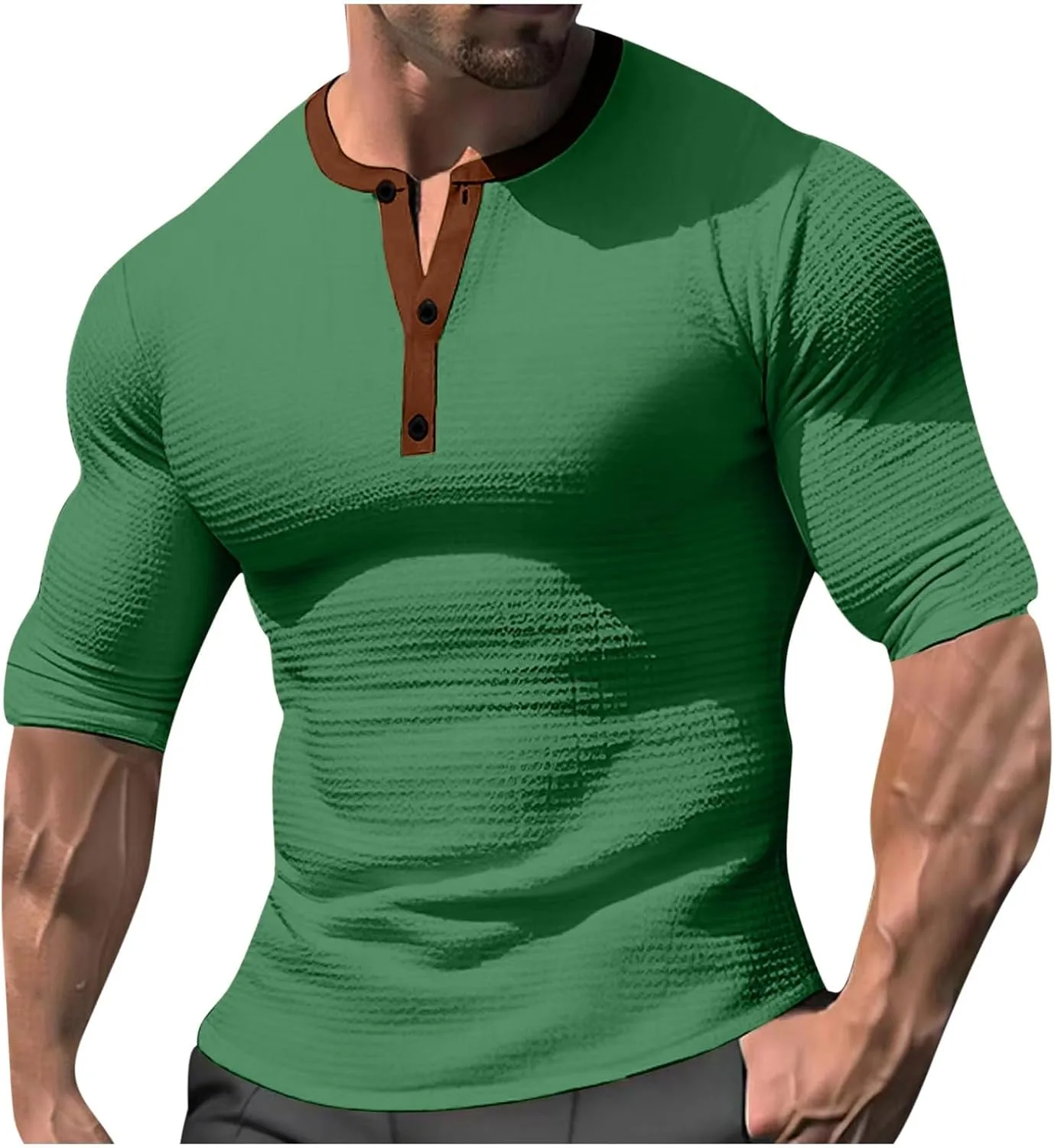 Мужская футболка Henley с коротким рукавом и V-образным вырезом QUNPIU
Мужская футболка Henley с коротким рукавом и V-образным вырезом QUNPIU