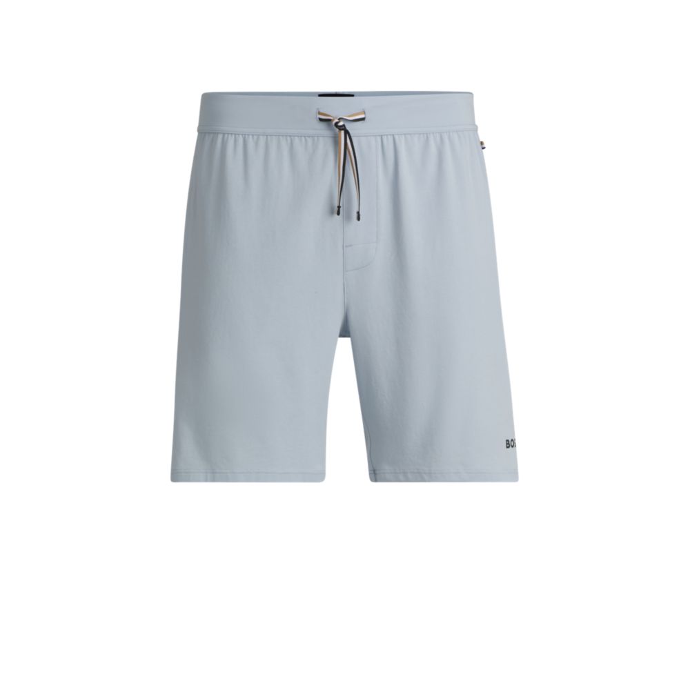 Пижамные шорты из эластичного хлопка с логотипом BOSS, светло-голубой
Пижамные шорты из эластичного хлопка с логотипом BOSS, светло-голубой