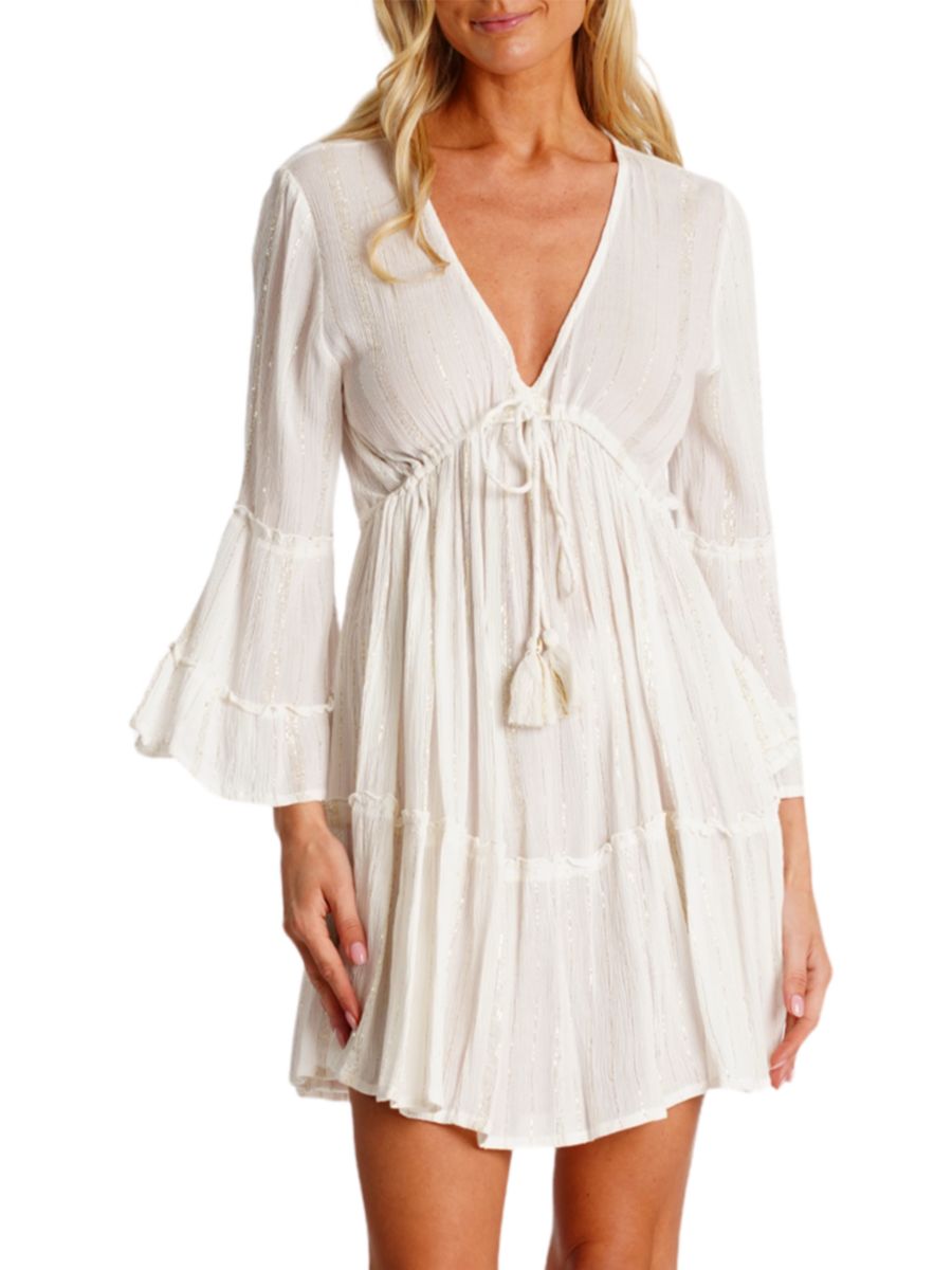 Мини-платье с расклешенными рукавами La Moda Clothing, белый
Мини-платье с расклешенными рукавами La Moda Clothing, белый