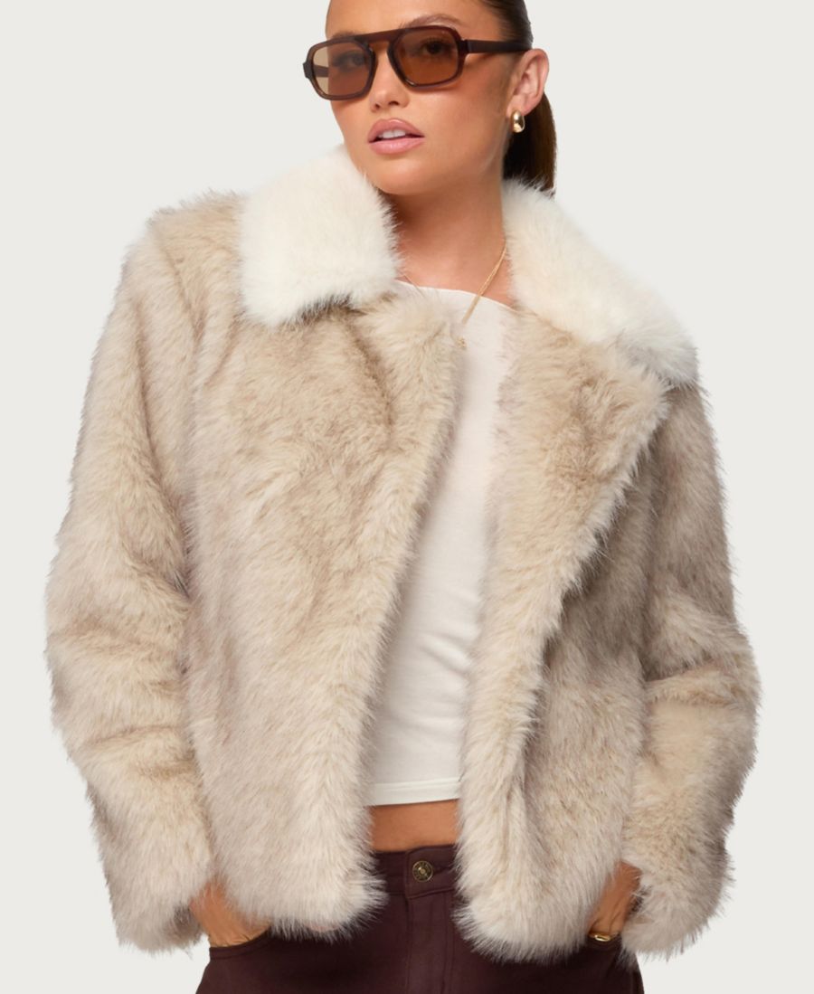 Женская куртка из искусственного меха с контрастным воротником Edikted, Tan
Женская куртка из искусственного меха с контрастным воротником Edikted, Tan