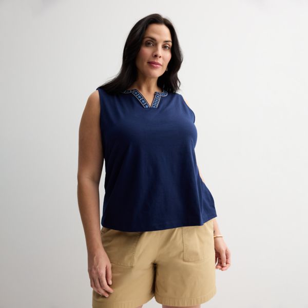 Плюс сайз майка с вышитым краем Croft & Barrow, цвет seattle navy
Плюс сайз майка с вышитым краем Croft & Barrow, цвет seattle navy