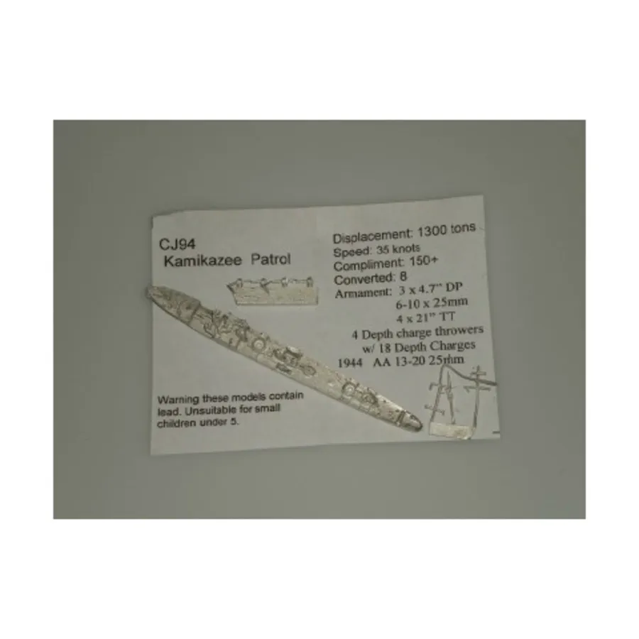 Патрульный корабль-камикадзе, Figurehead Ships - WWII Coastal Forces - Japanese (1:1250) (Noble Miniatures)
Патрульный корабль-камикадзе, Figurehead Ships - WWII Coastal Forces - Japanese (1:1250) (Noble Miniatures)