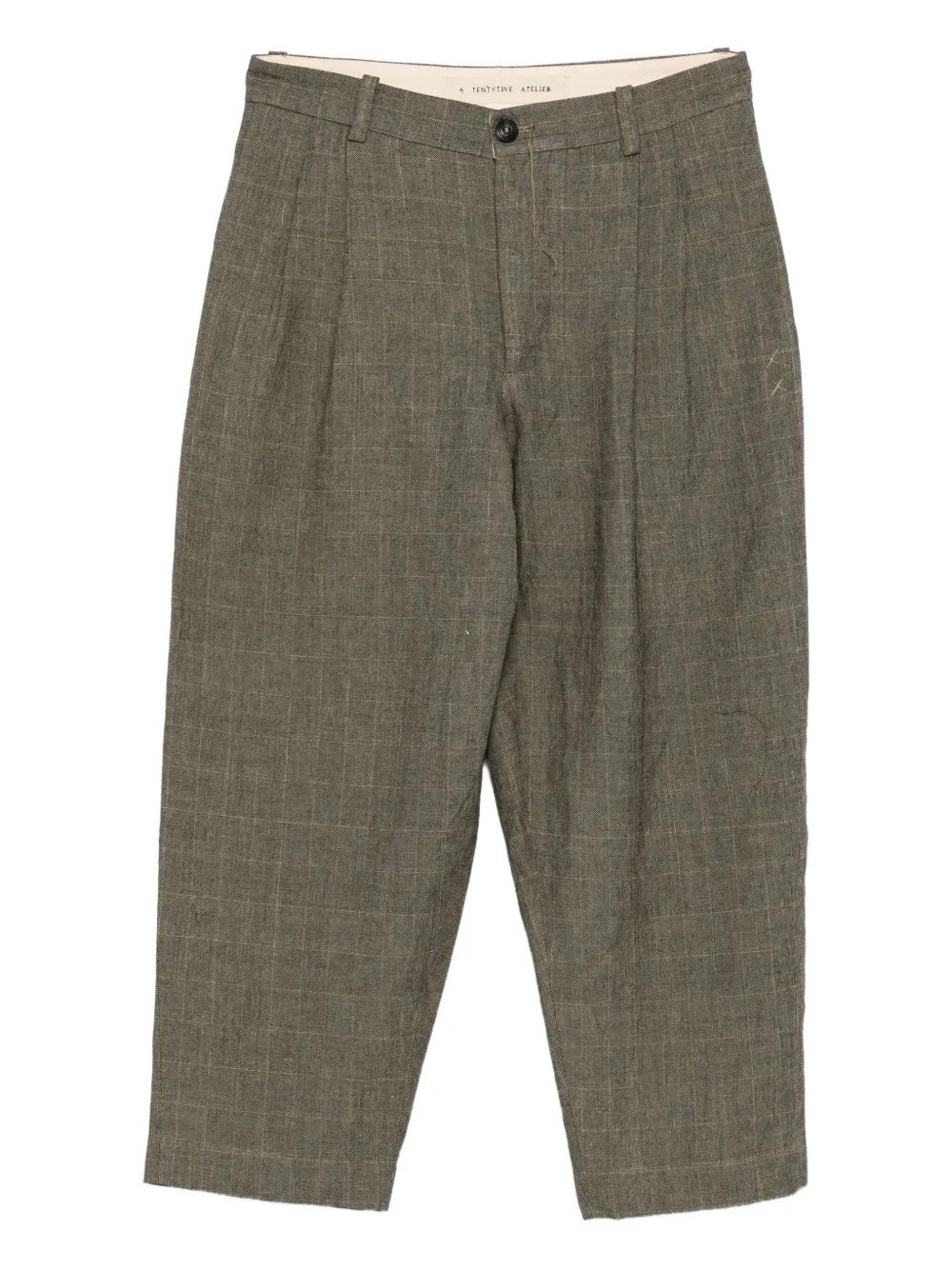 Плиссированные брюки в клетку A Tentative Atelier, зеленый
Плиссированные брюки в клетку A Tentative Atelier, зеленый
