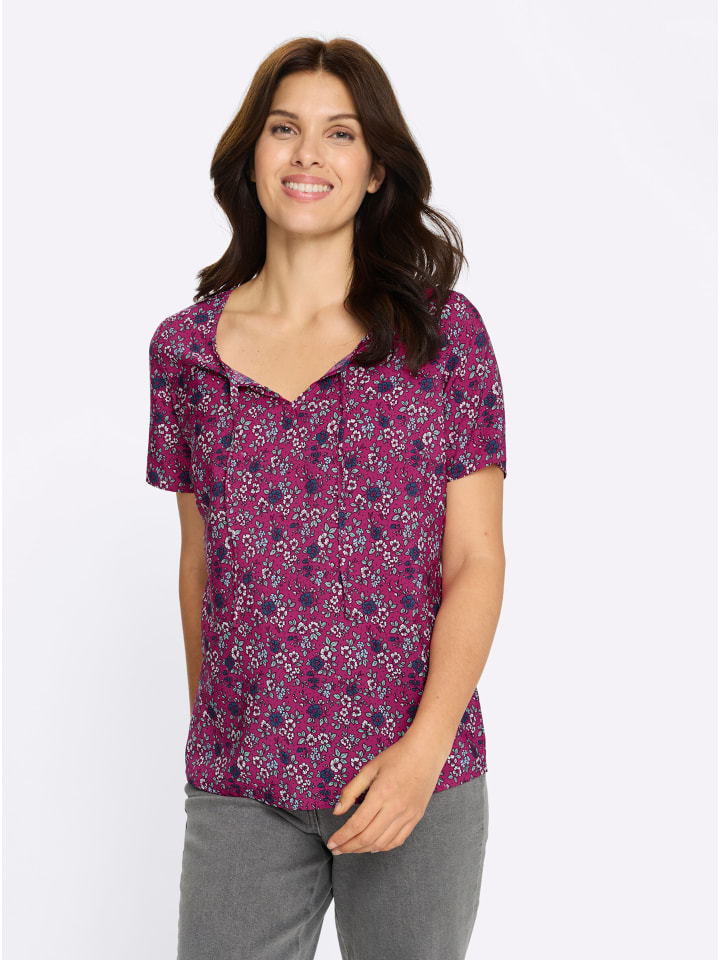 Блузка-слипон цвета фуксии с принтом денима синего цвета Sieh an!
Блузка-слипон цвета фуксии с принтом денима синего цвета Sieh an!