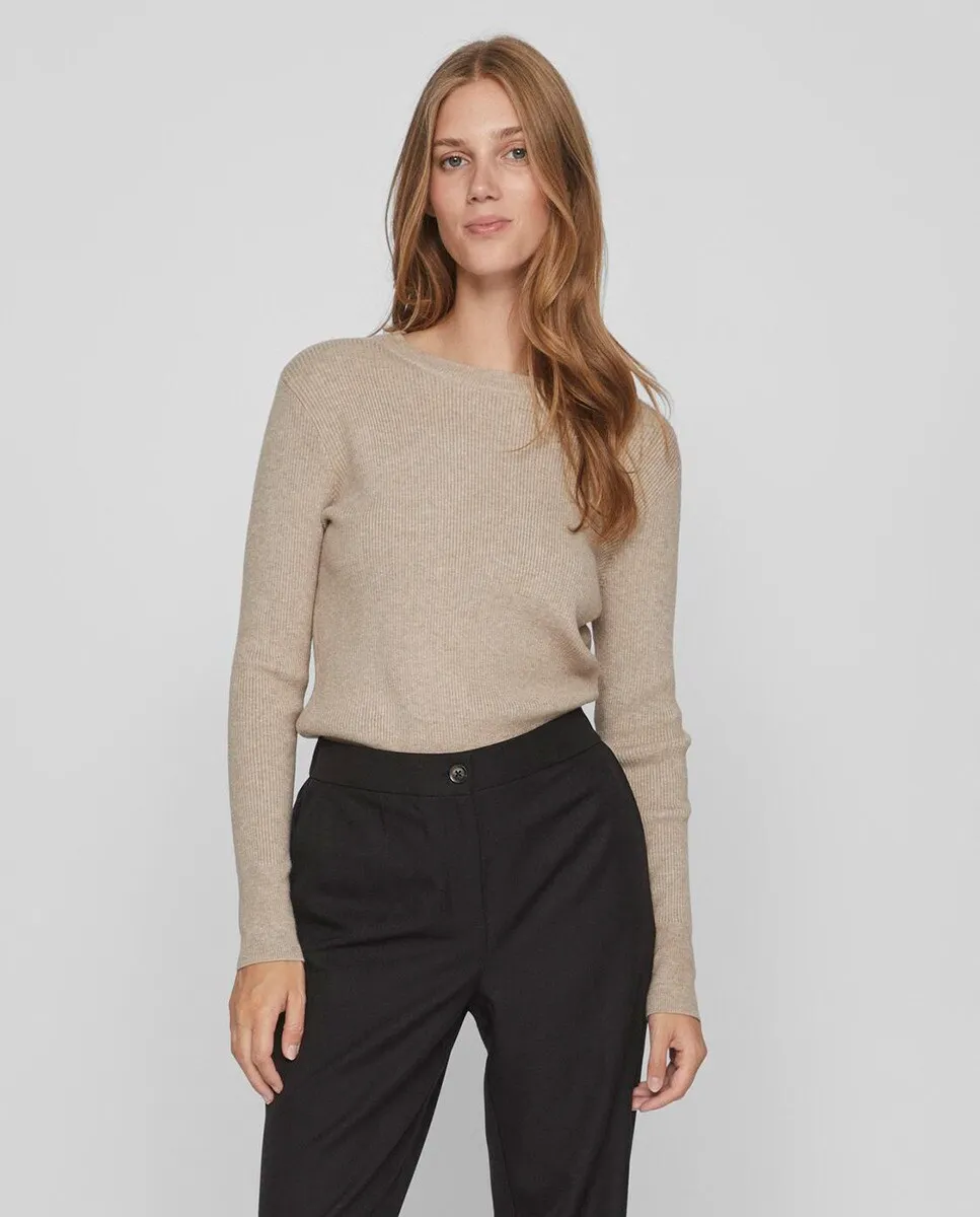 Женский свитер с круглым вырезом Vila, бежевый
Женский свитер с круглым вырезом Vila, бежевый