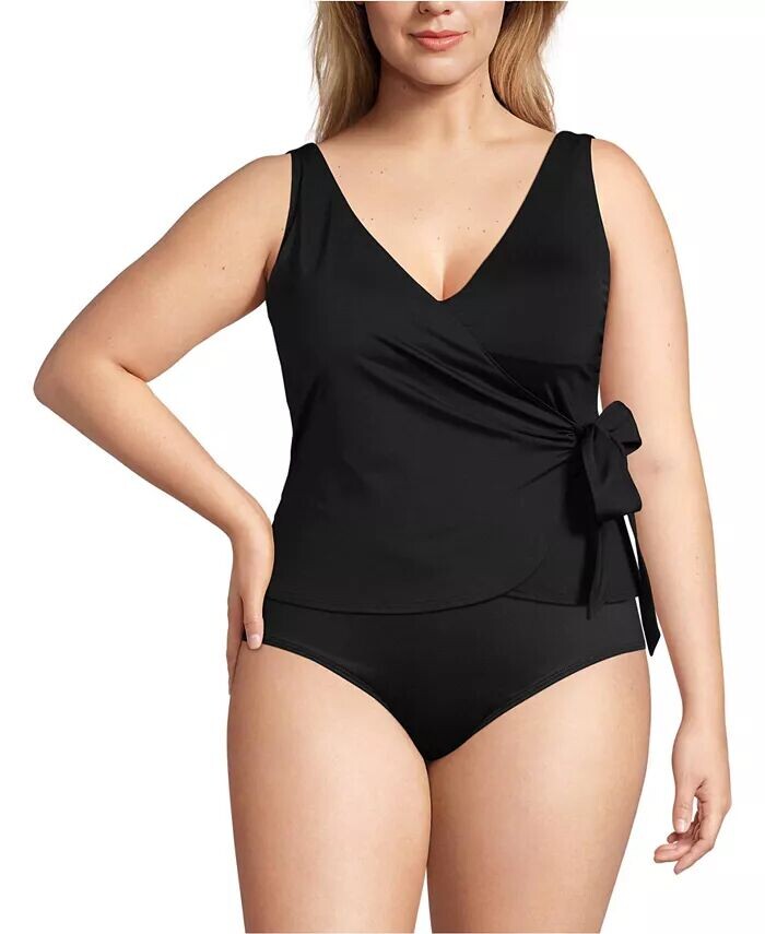 Танкини-топ с завязками по бокам больших размеров Lands' End, черный
Танкини-топ с завязками по бокам больших размеров Lands' End, черный