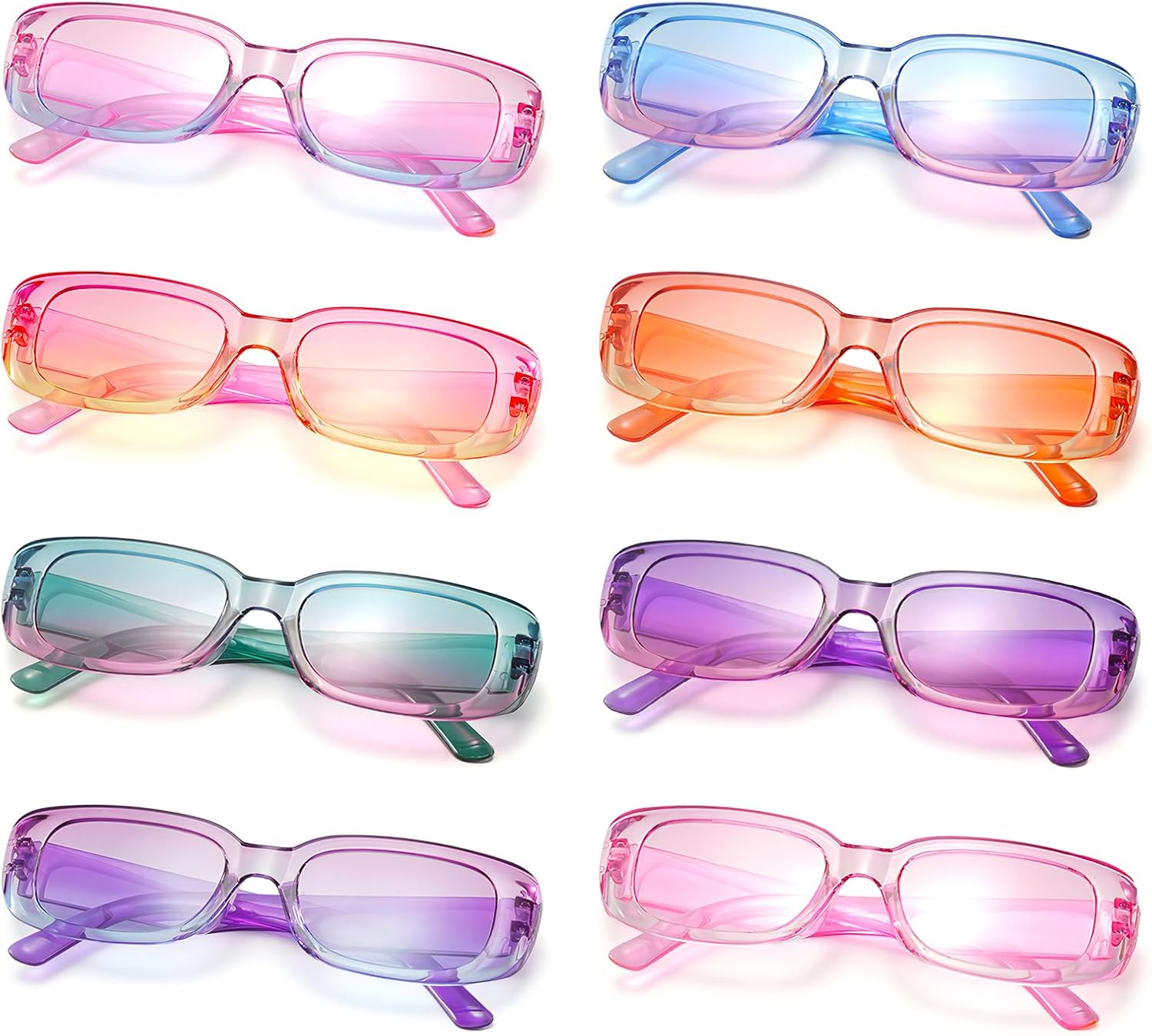 Pibupibu 8/20 Pack Красочные маленькие прямоугольные солнцезащитные очки для вечеринок, винтажные узкие квадратные очки в стиле Y2K для женщин и мужчин, 8-gradient Color
Pibupibu 8/20 Pack Красочные маленькие прямоугольные солнцезащитные очки для вечеринок, винтажные узкие квадратные очки в стиле Y2K для женщин и мужчин, 8-gradient Color