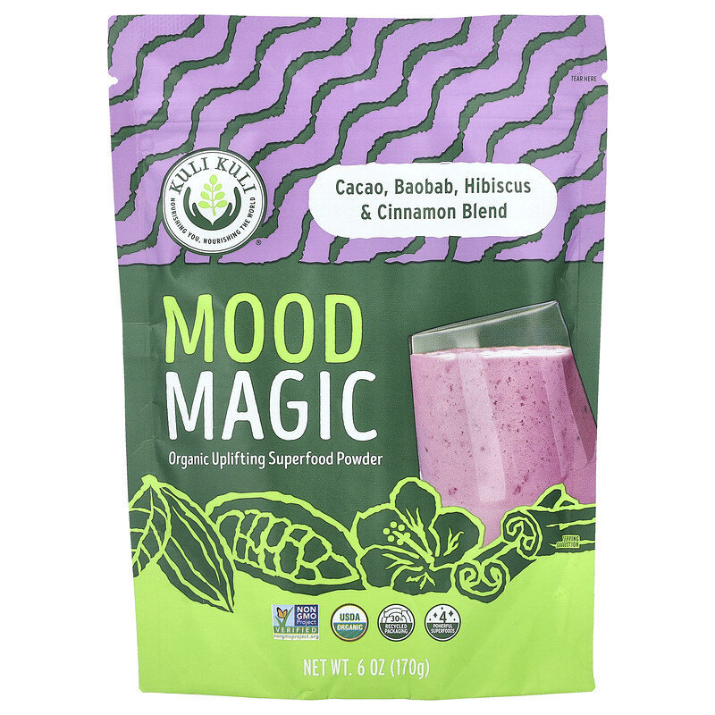 Kuli Kuli, Mood Magic, органический бодрящий суперпродукт, 170 г (6 унций)
Kuli Kuli, Mood Magic, органический бодрящий суперпродукт, 170 г (6 унций)