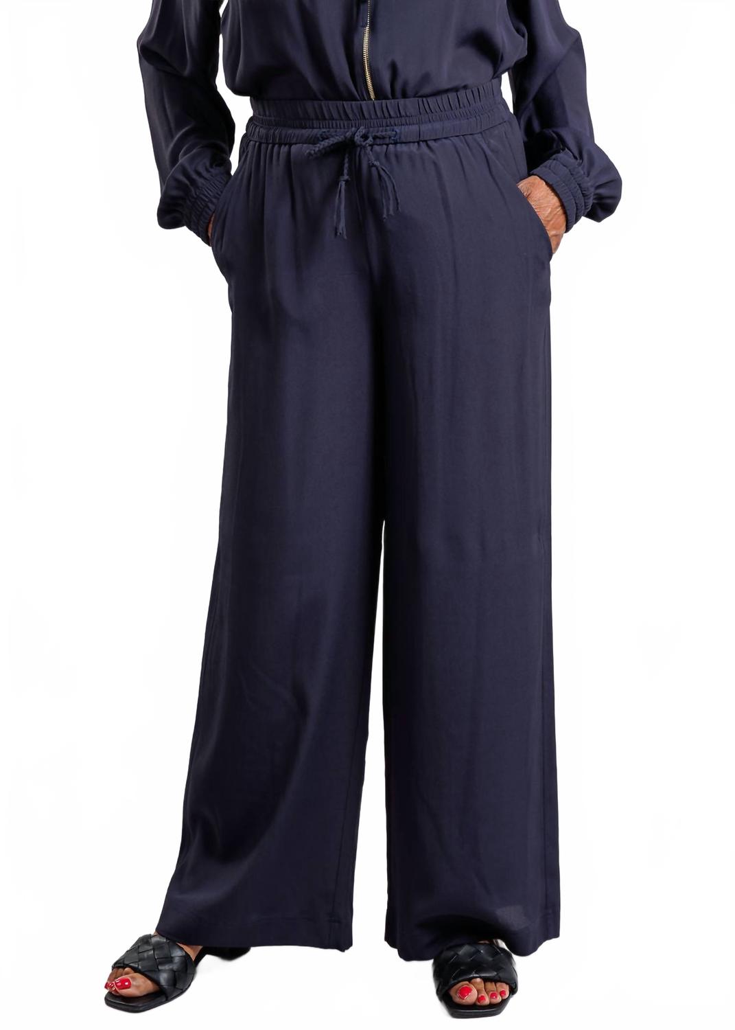 Брюки Vivaio в стиле креп в темно-синем цвете Marella 
Брюки Vivaio в стиле креп в темно-синем цвете Marella