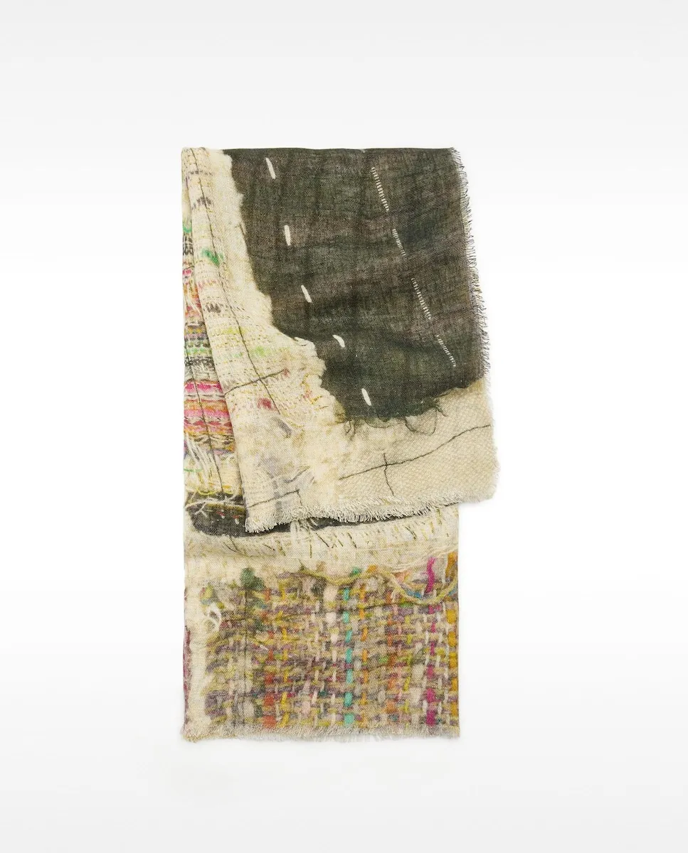 Платок с декоративной строчкой и принтами Parfois, бежевый
Платок с декоративной строчкой и принтами Parfois, бежевый