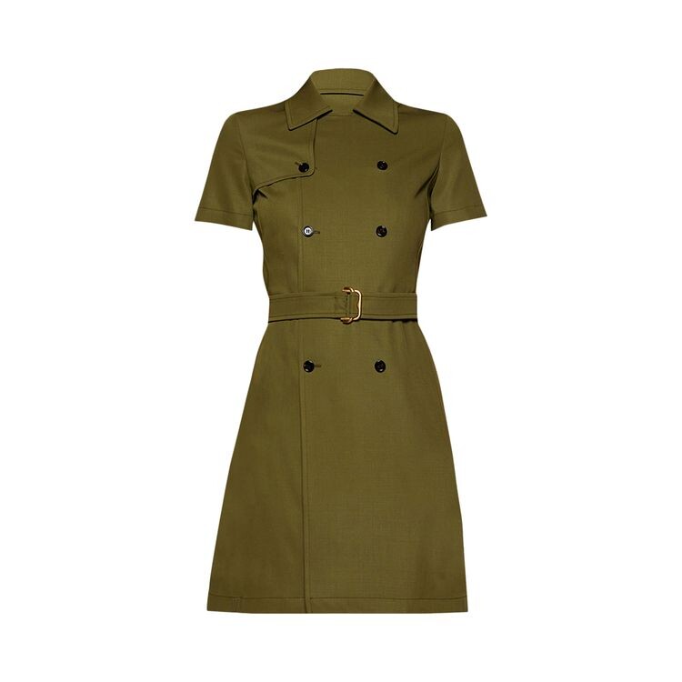 Платье Burberry Double Breasted Belted Dress Kelp, зеленый 
Платье Burberry Double Breasted Belted Dress Kelp, зеленый