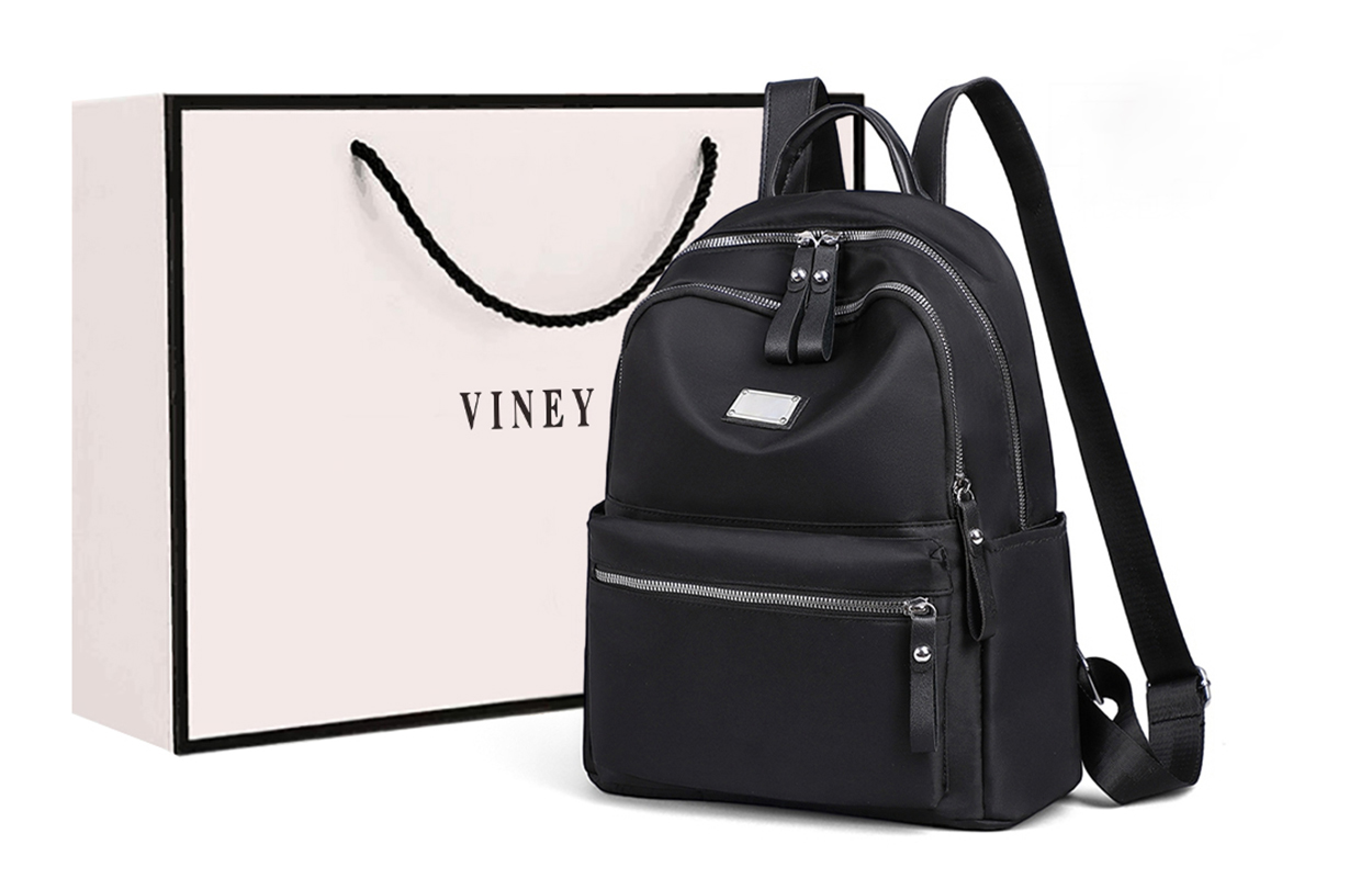 VINEY Оксфордский рюкзак с двойными лямками для женщин Экстрим Найт Блэк, 5942+Black 
VINEY Оксфордский рюкзак с двойными лямками для женщин Экстрим Найт Блэк, 5942+Black