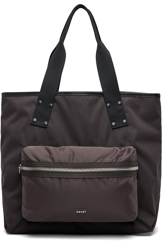 Большая сумка-тоут Pocket Sacai, коричневый 
Большая сумка-тоут Pocket Sacai, коричневый